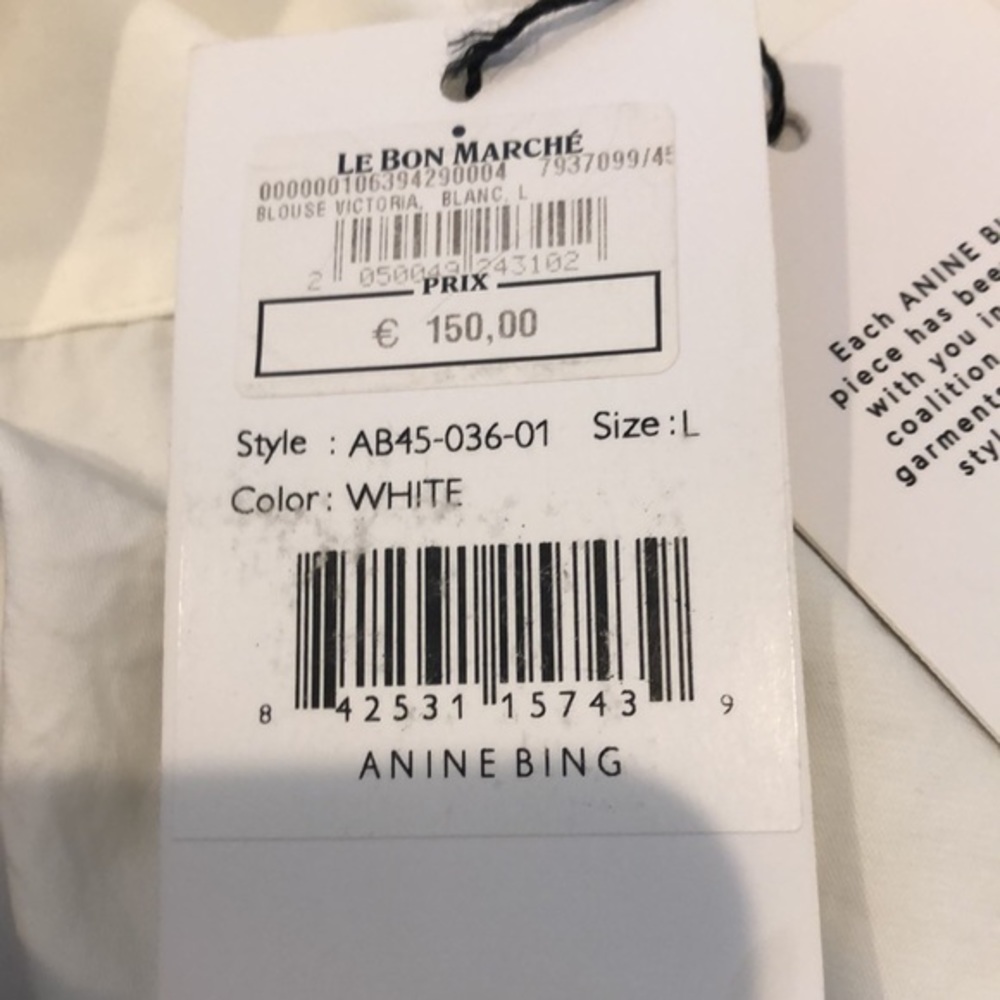 Anine Bing Victoria Pleated Cotton-poplin Blouse NWT Large - Picture 8 of 10